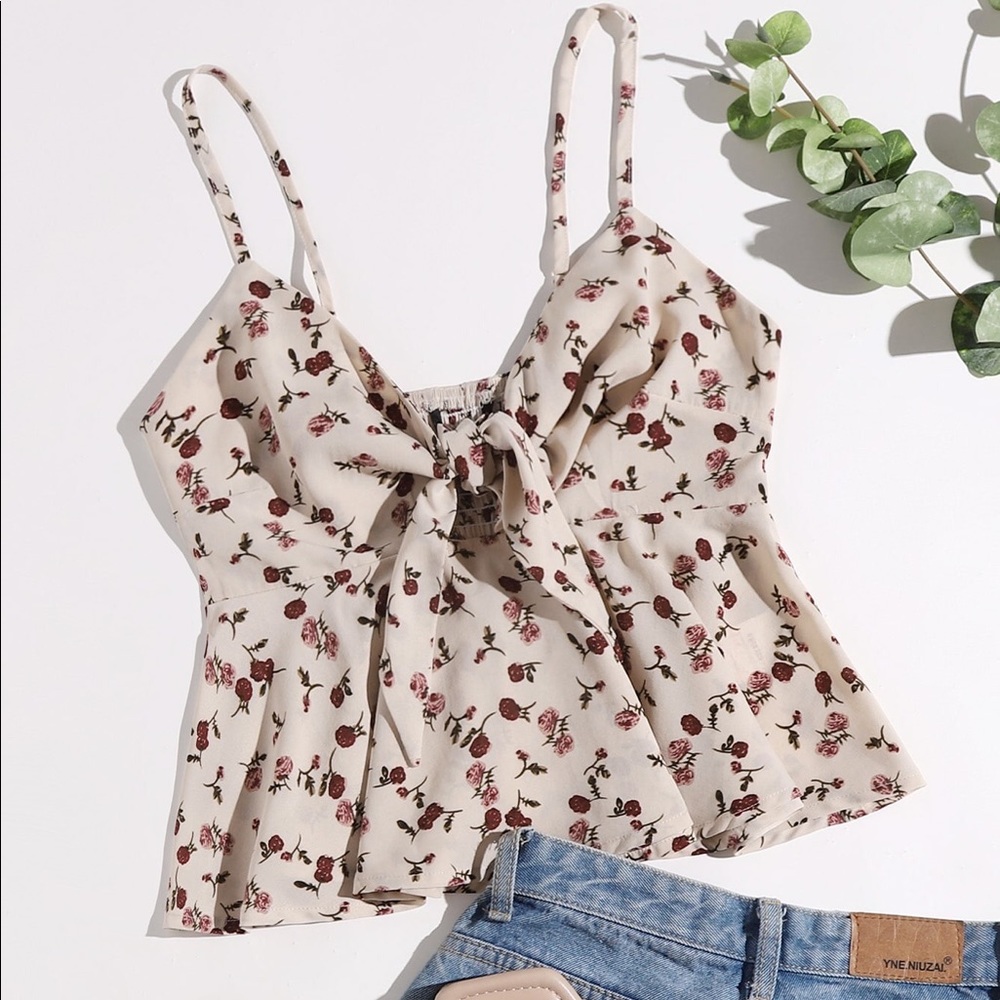 Flower peplum top